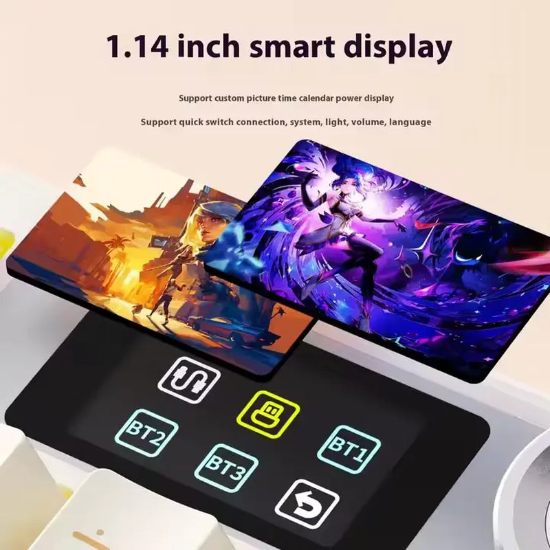 Aula F108 Pro Tri-Mode Wireless Mechanical Gaming Keyboard with Hot-Swappable Keys, RGB Backlighting, Smart Screen and Knob, Full Size with Numeric Keypad, USB-C, Bluetooth, and 2.4GHz Connectivity for E-Sports and Office Applications