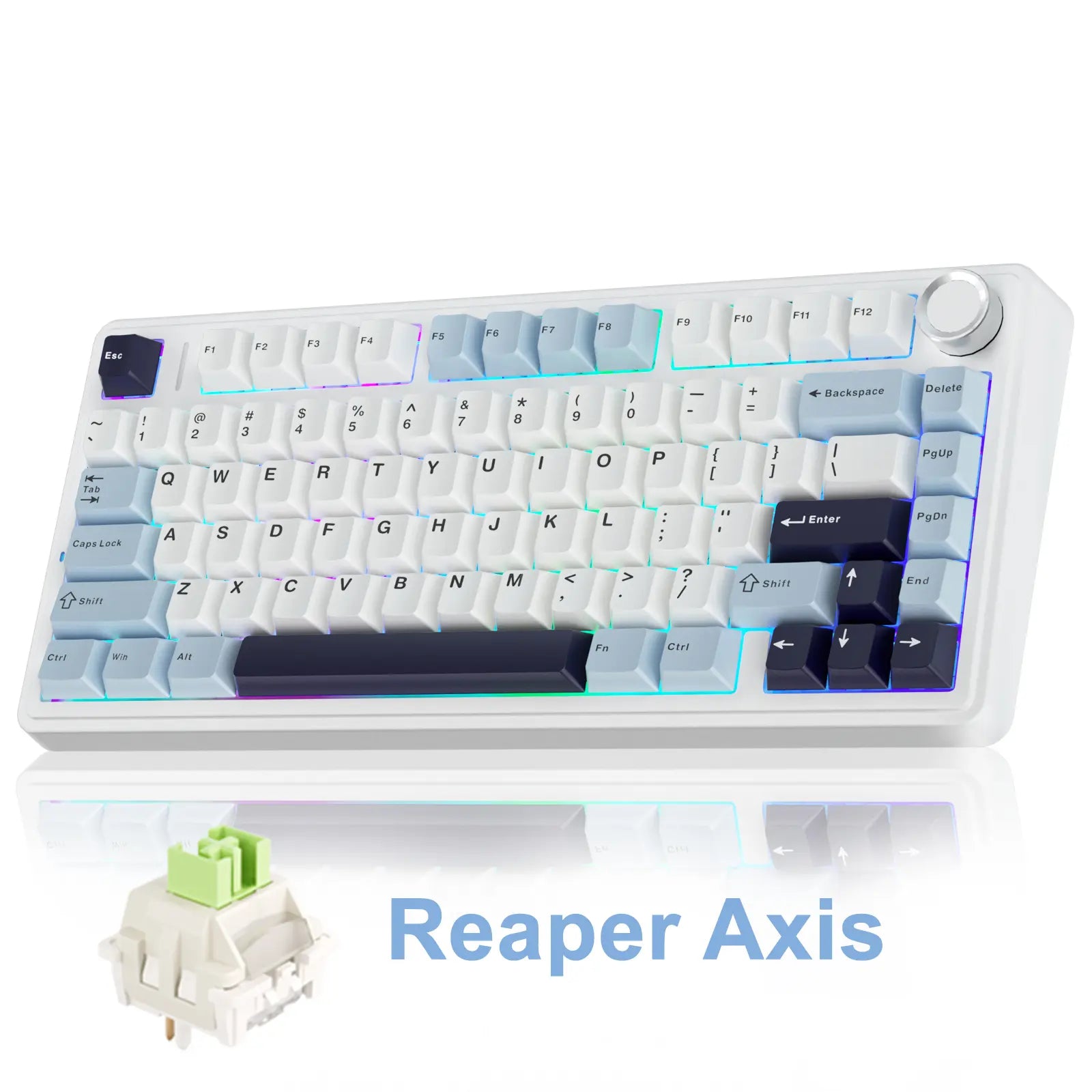 Aula F75 Mocha Brown Wireless Mechanical Gaming Keyboard with Pre-Lubricated Linear Switches, Tri-Mode Connectivity, Hot-Swappable (3/5-Pin), RGB Backlighting, and Volume Control - Budget-Friendly Option