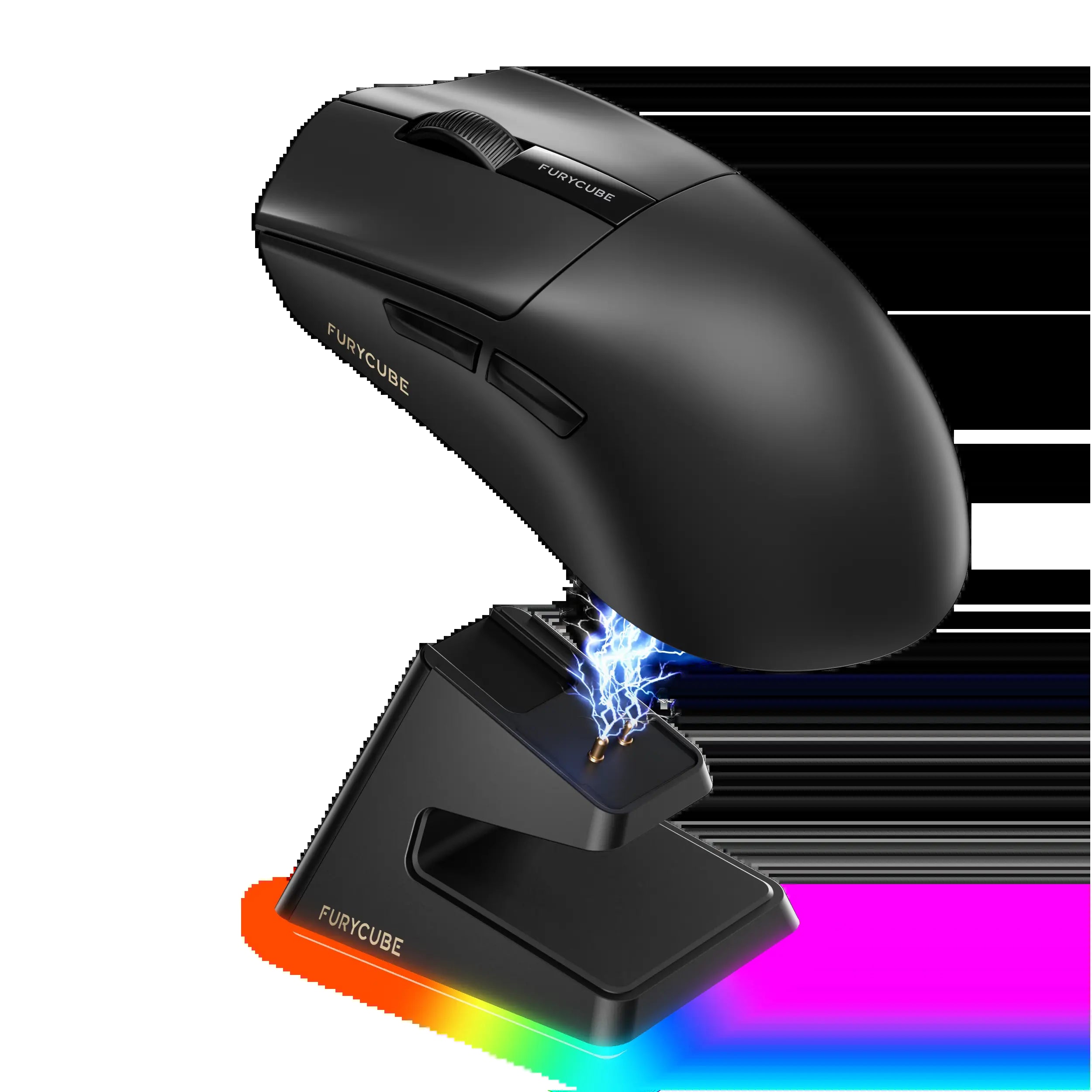 FURYCUBE G13S Wireless Gaming Mouse with PAW3311 Sensor, Dual-Battery System, Lightweight 55G Design, Tri-Mode Connectivity, Extended Battery Life, Customizable Knob Function, and Macro Key Settings for Work and Gaming.