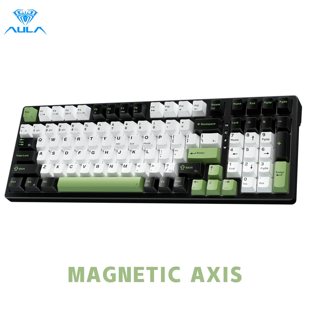 AULA F98X Wireless Full-Size Mechanical Gaming Keyboard with Magnetic Switch, RGB Backlighting, Tri-Mode Connectivity (Bluetooth 5.0/2.4GHz/USB-C), Gasket Hot Swappable Design, Ideal for Gaming and Office Use
