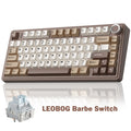 Aula F75 Mocha Brown Wireless Mechanical Gaming Keyboard with Pre-Lubricated Linear Switches, Tri-Mode Connectivity, Hot-Swappable (3/5-Pin), RGB Backlighting, and Volume Control - Budget-Friendly Option