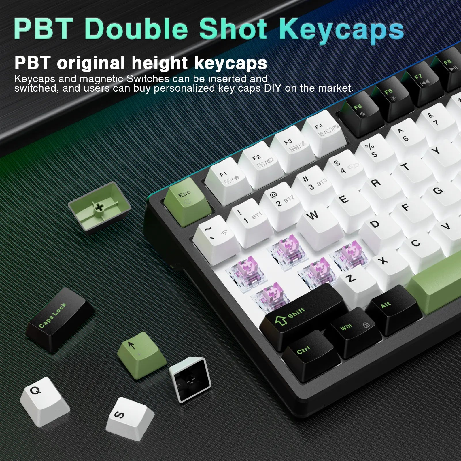 AULA F98X Wireless Full-Size Mechanical Gaming Keyboard with Magnetic Switch, RGB Backlighting, Tri-Mode Connectivity (Bluetooth 5.0/2.4GHz/USB-C), Gasket Hot Swappable Design, Ideal for Gaming and Office Use