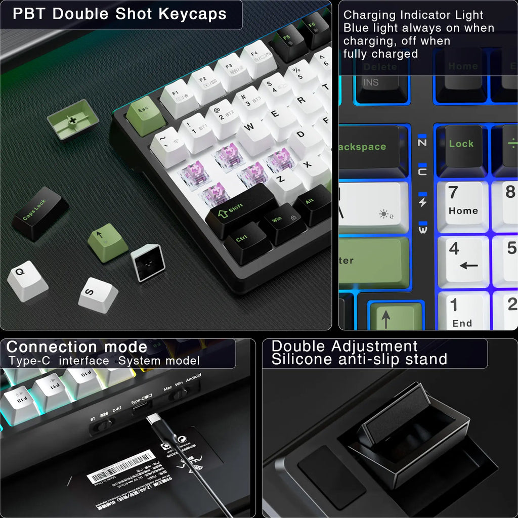AULA F98X Wireless Full-Size Mechanical Gaming Keyboard with Magnetic Switch, RGB Backlighting, Tri-Mode Connectivity (Bluetooth 5.0/2.4GHz/USB-C), Gasket Hot Swappable Design, Ideal for Gaming and Office Use