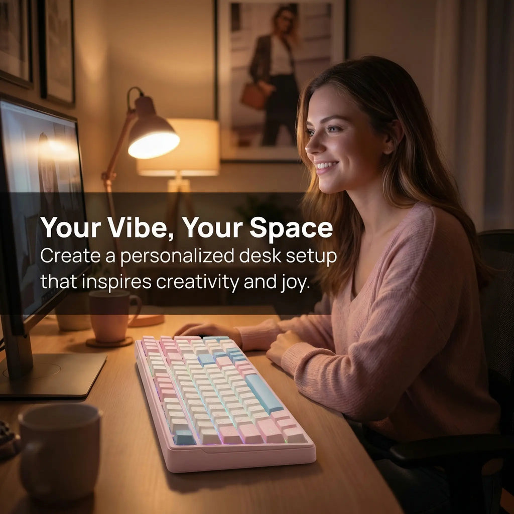 FURYCUBE K99 Pro Mechanical Keyboard - 2.4G Wireless, Bluetooth 5.0, USB Wired, Hot-Swappable ASMR Switches, Gasket Structure, RGB Lighting for Work and Gaming